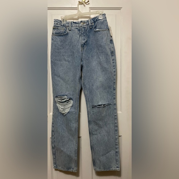 Good American Sky Blue Straight Leg Jeans - Picture 2 of 3